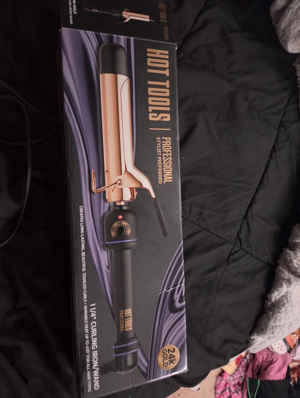 Hot Tools 1¼" Curling Iron Wand in Rose Gold & Black